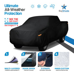 EzyShade truck cover fit guided by size chart ensures precise protection