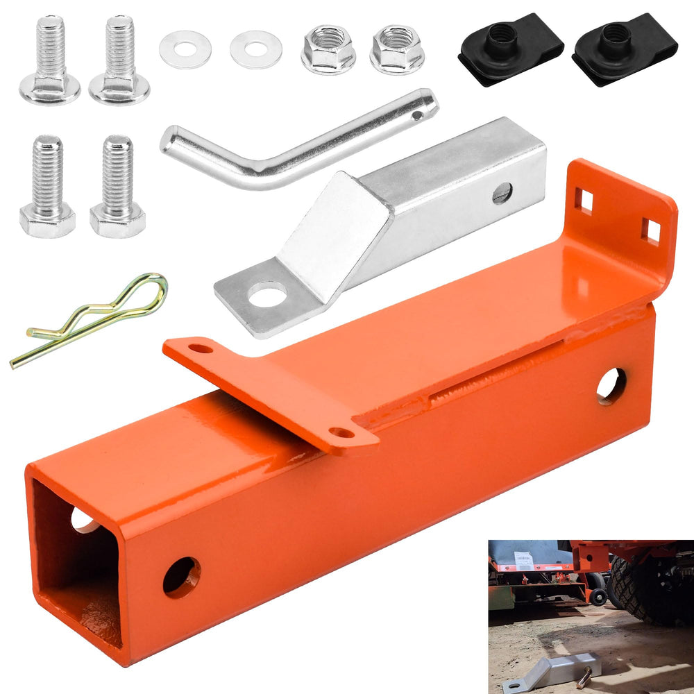 EZYPak heavy-duty 2-inch rear hitch assembly on Bad Boy mower for secure towing
