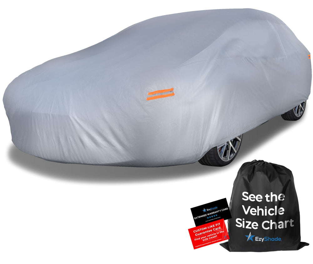 EzyShade 10-Layer waterproof car cover front view guards Corvette from rain and sun.