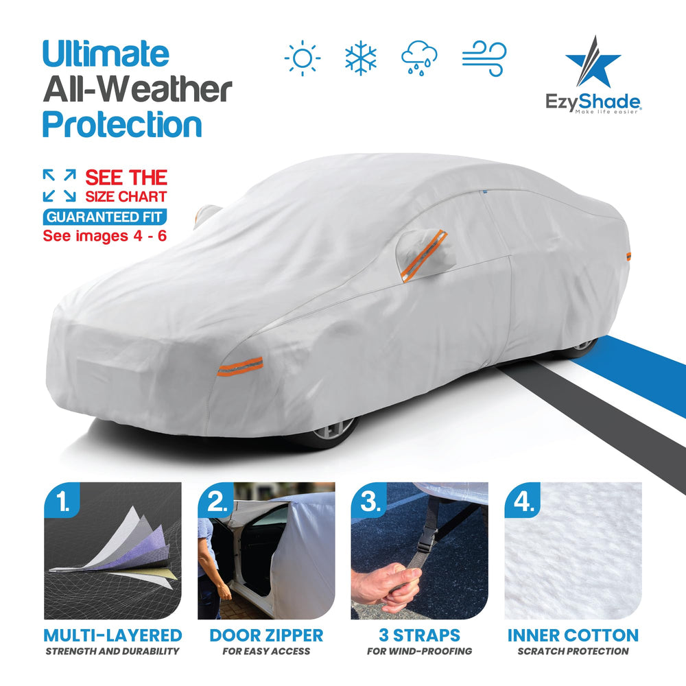 EzyShade size-chart confirms accurate fit for your vehicle.