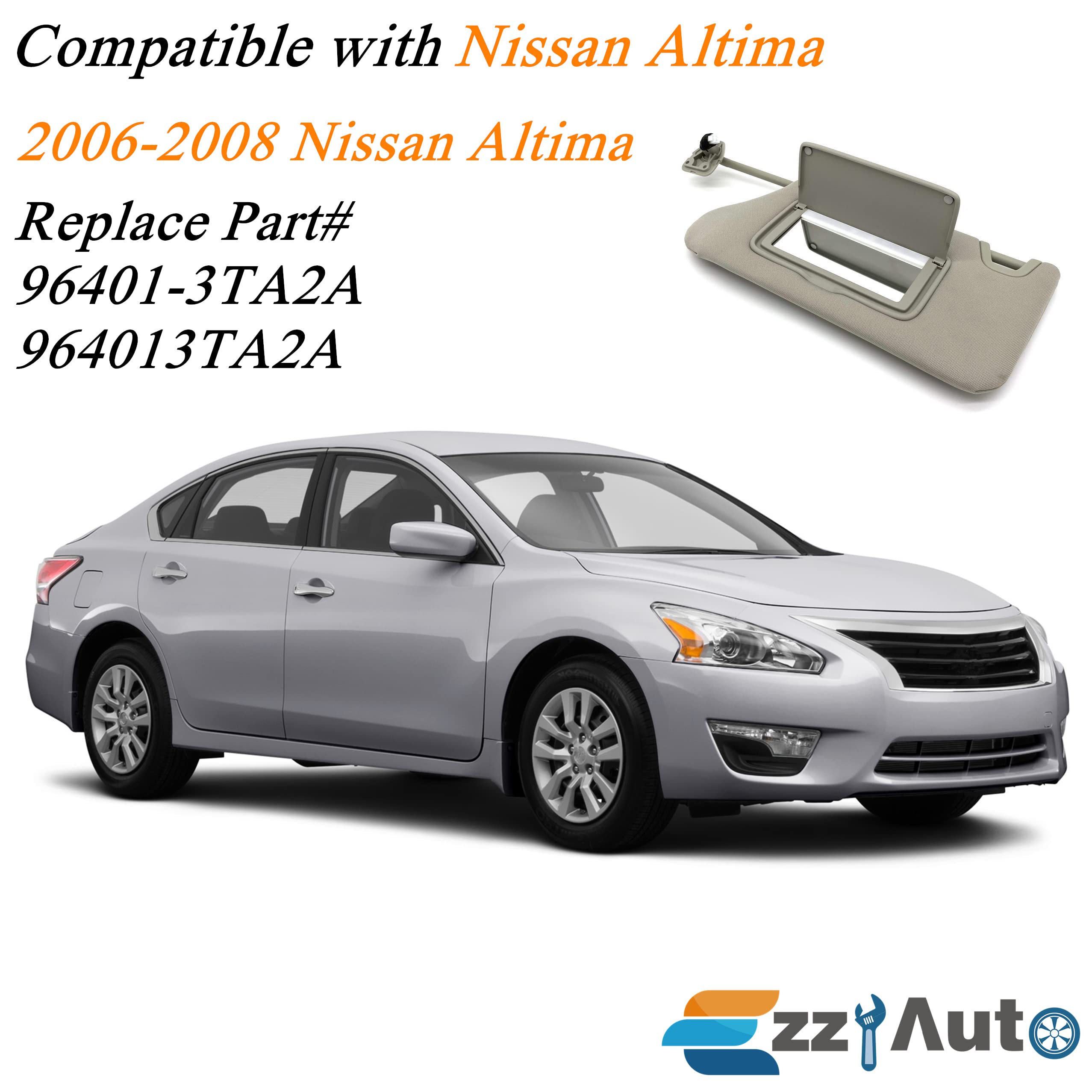 Ezzy Auto visor built-in mirror close-up for Altima
