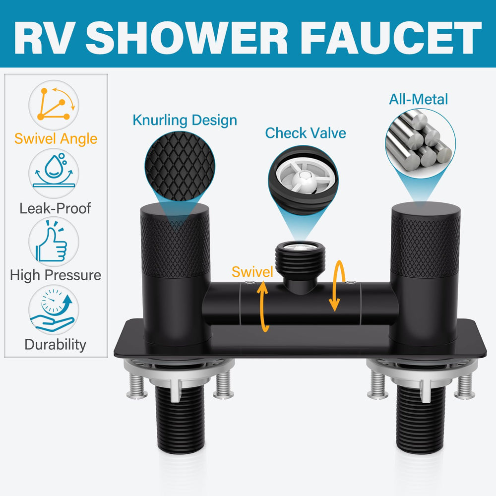 F-pianwe 4-inch two-hole installation fits RV showers quickly.