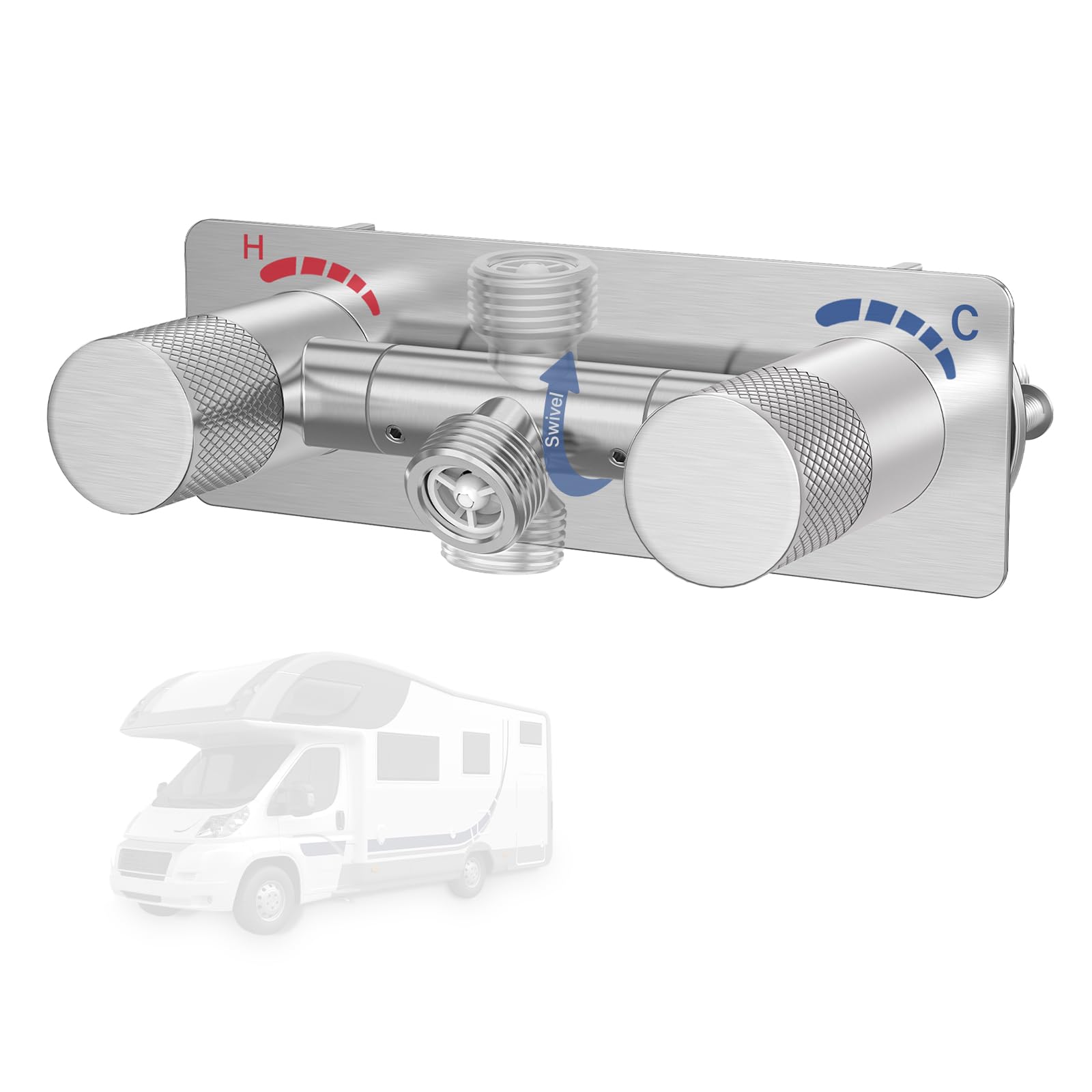 F-pianwe 4-inch all-metal RV shower valve shows durable build for indoor and outdoor use.