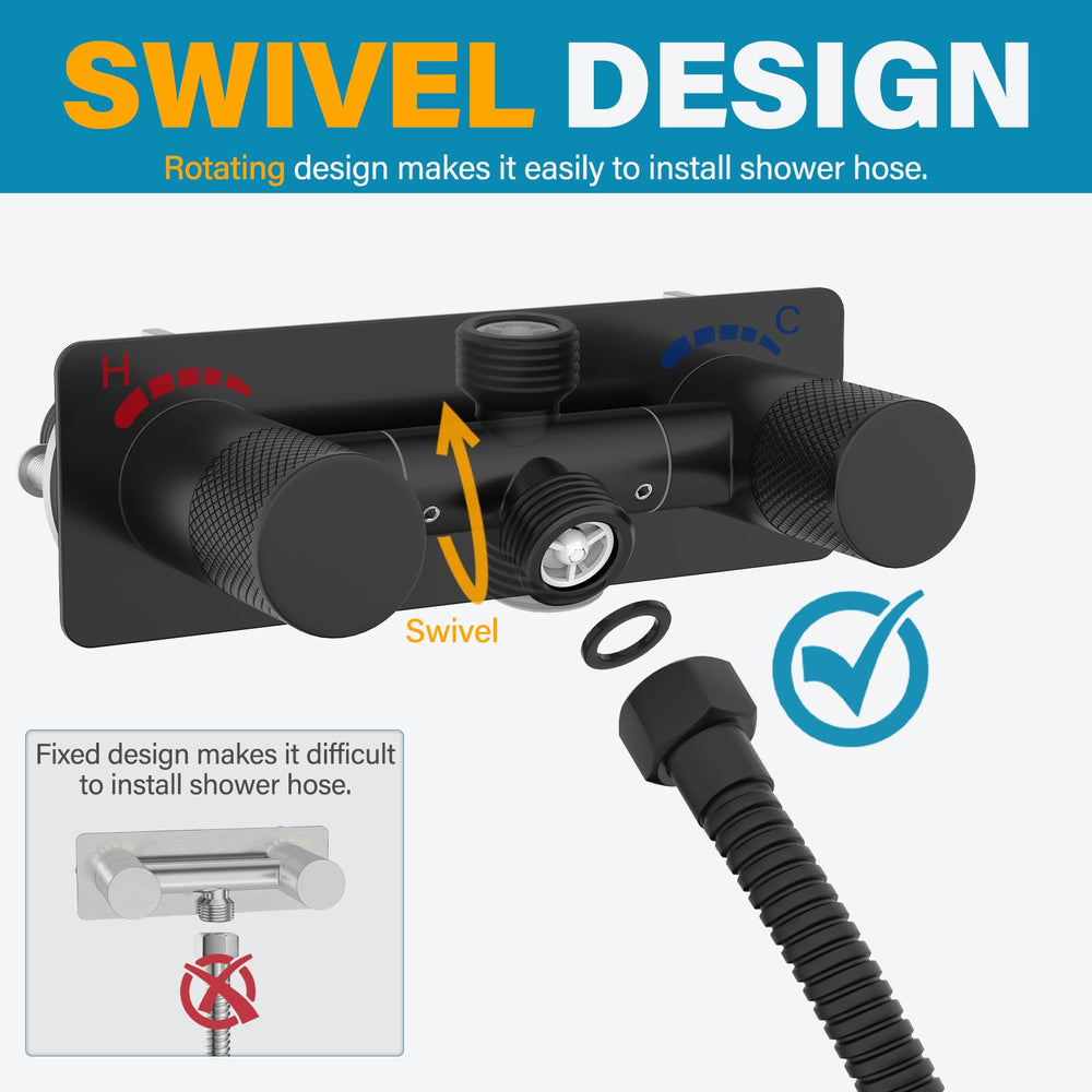 F-pianwe RV shower diverter with easy-control knob for precise temperature adjustments.