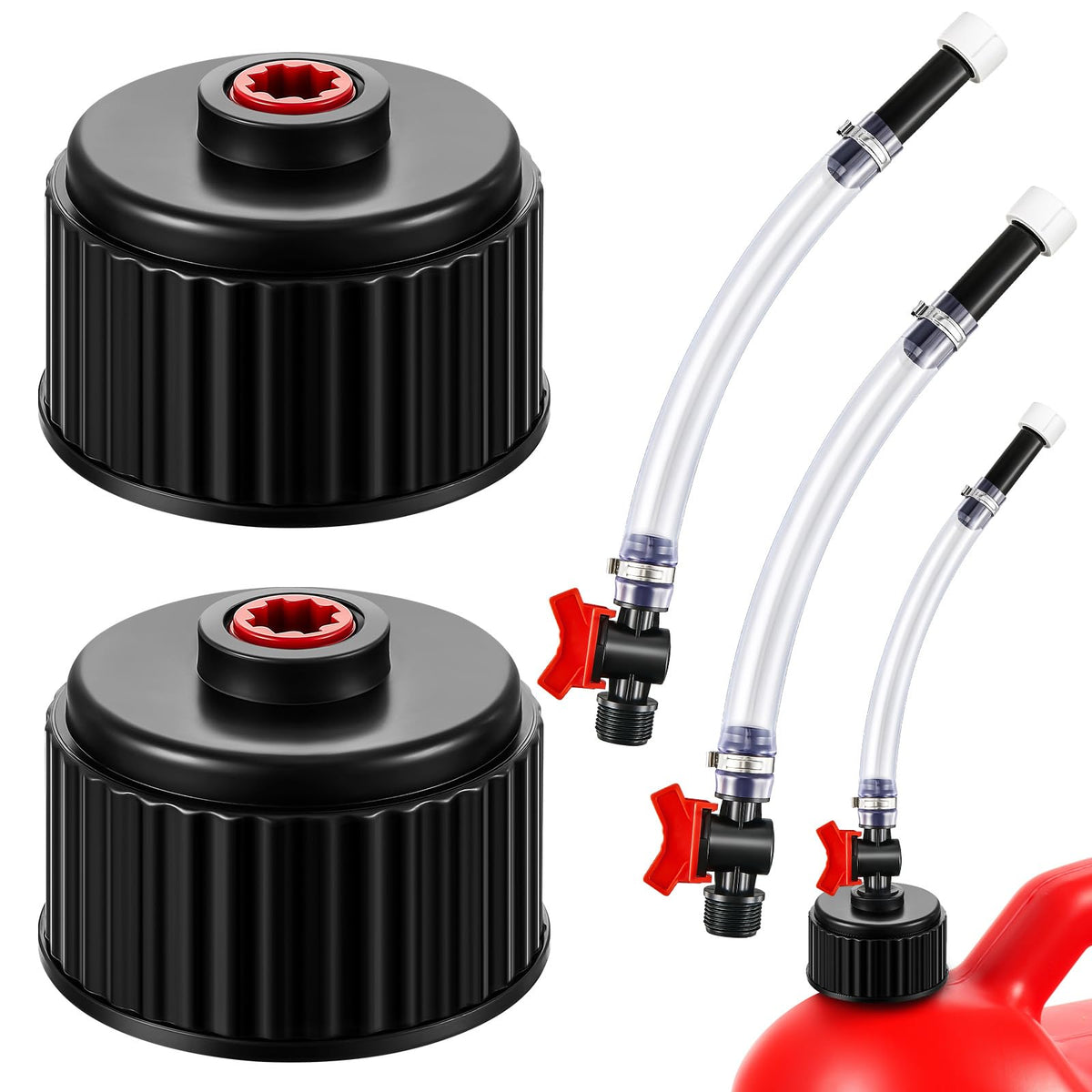 Fabbay racing fuel jug caps, two pieces, secure replacement and spill prevention.