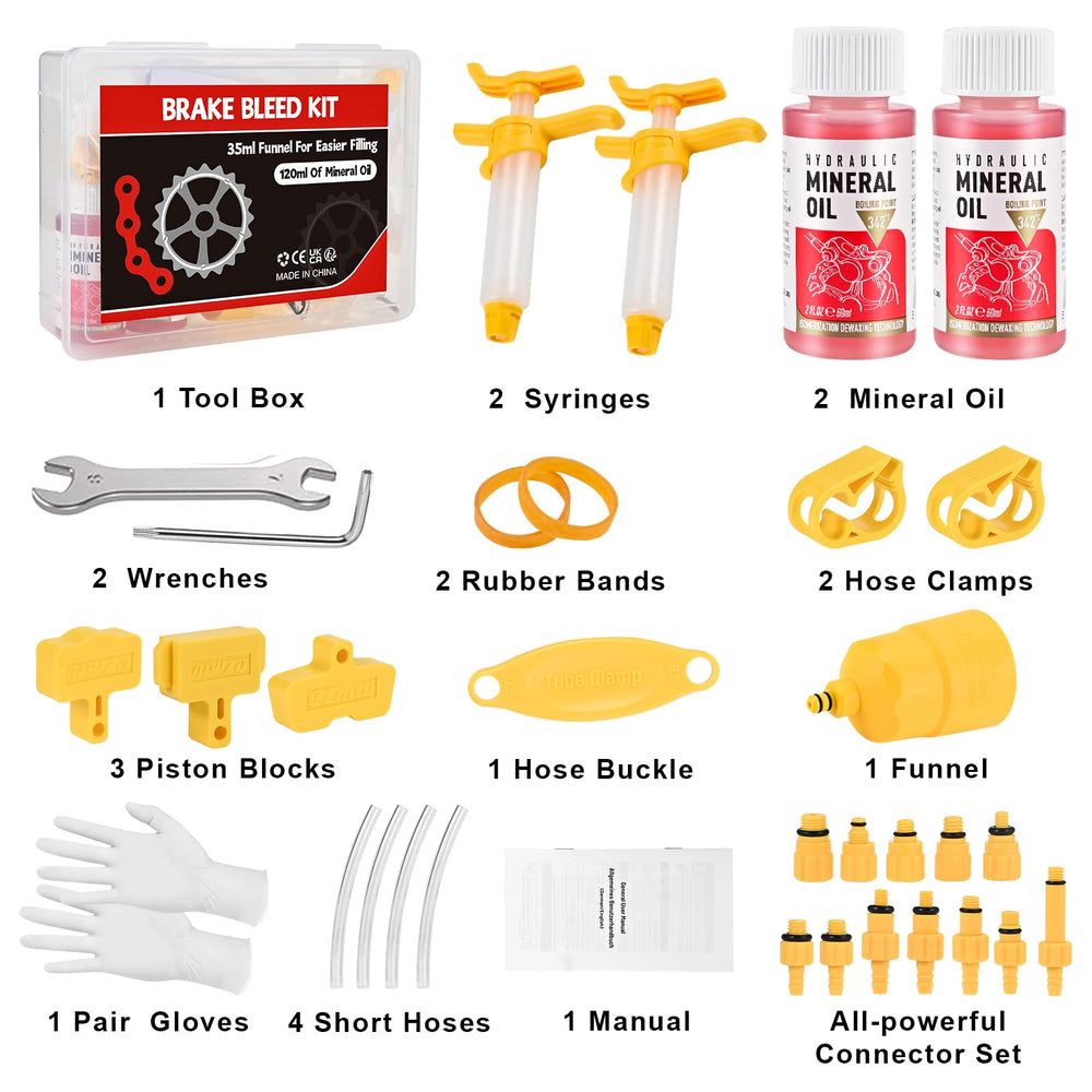 Faburo 21-piece oiling kit including gloves and funnel for easy setup.