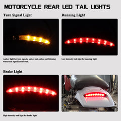 FACAILAHA smoked lens tail light with brake and turn signals on Harley