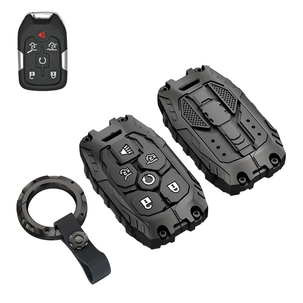Facaizhu heavy key fob cover for Chevy Suburban; rugged metal shell protection.