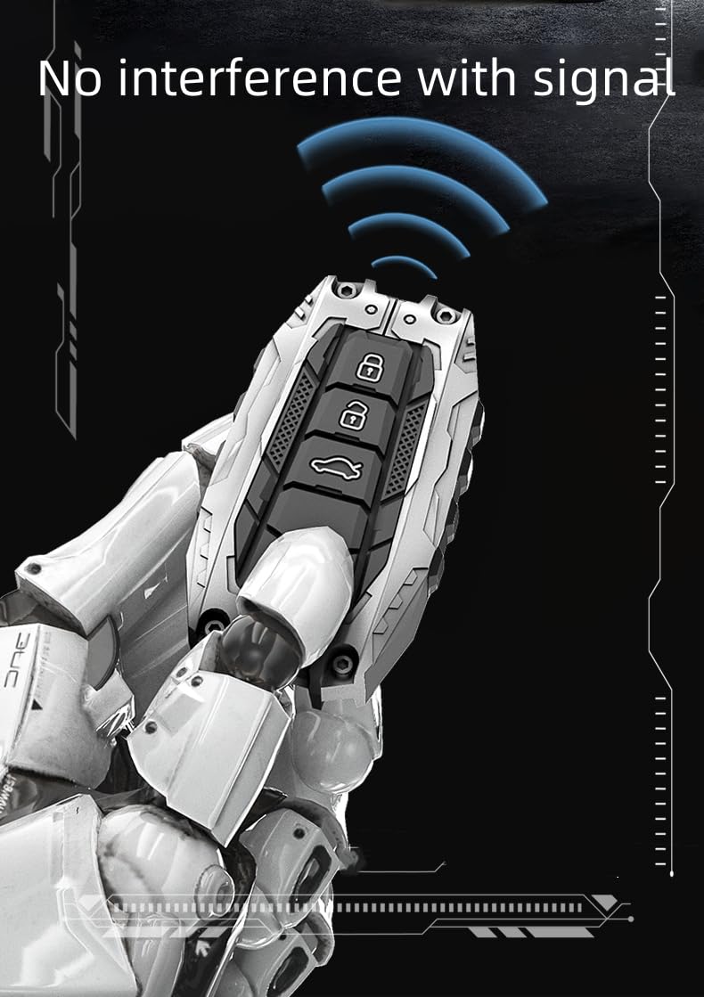 Facaizhu key fob shell for Toyota C-HR in black, illustrating mech-inspired design.
