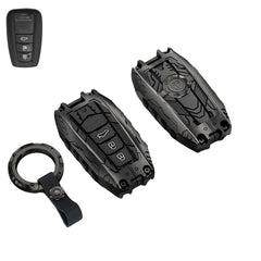 Facaizhu heavy metal key fob cover for Toyota Highlander in black, showcasing rugged style and fit.