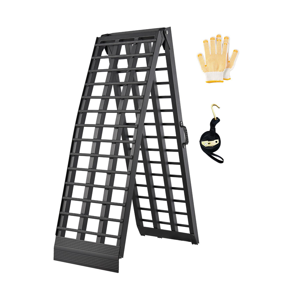 FACHNUO TOOL 10ft motorcycle ramp enables smooth loading into trucks.