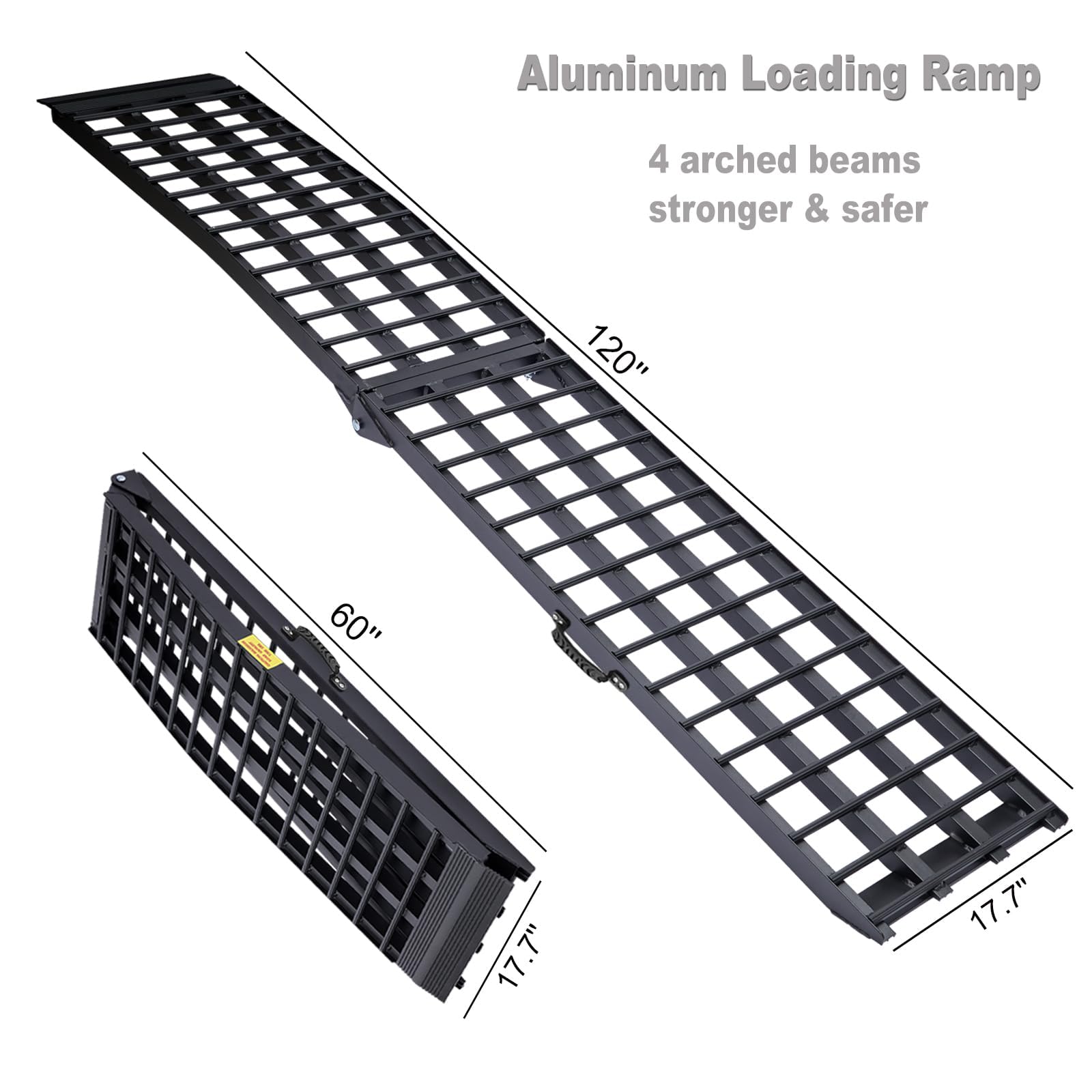 FACHNUO TOOL 1500lbs capacity ramp supports heavy bikes securely.