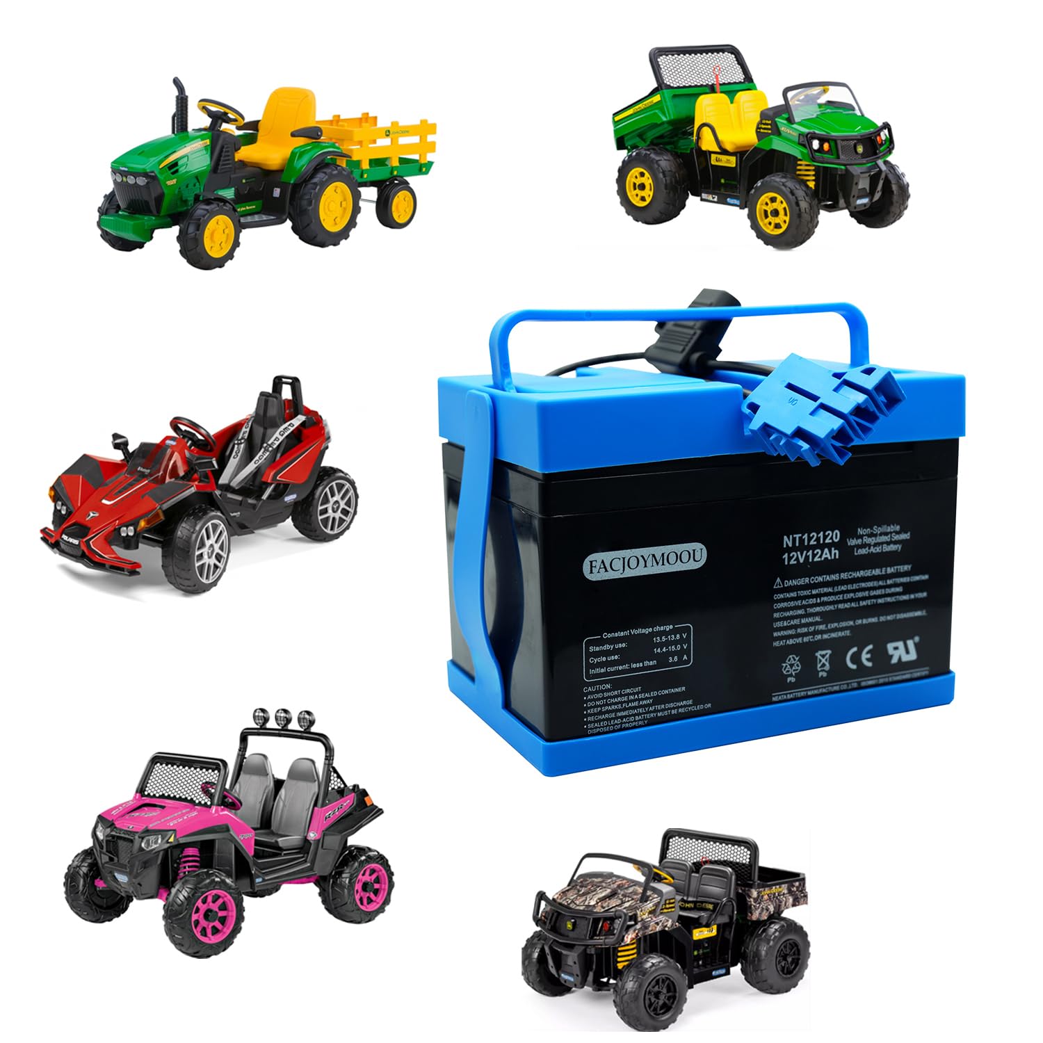 FACJOYMOOU 12V Peg Perego battery back plate, sturdy and durable for long rides.