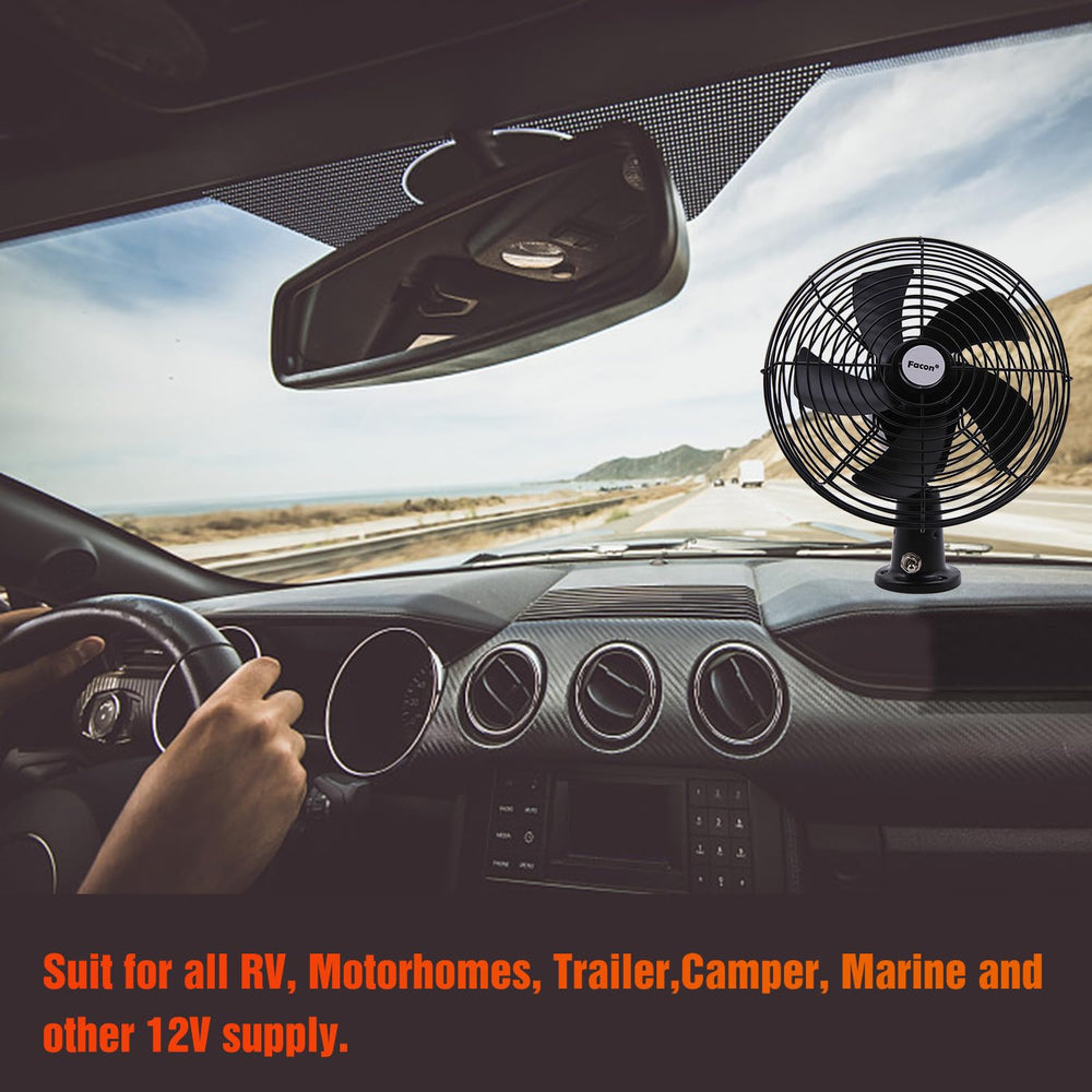 Facon 12V RV cooling fan wiring connection enables quick setup