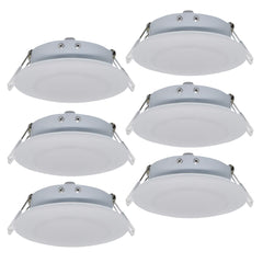 Facon 4.5-inch 12V RV puck light shows compact six-pack size for tight spaces.