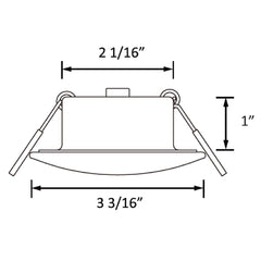 Recessed mount design allows flush installation in RV ceilings