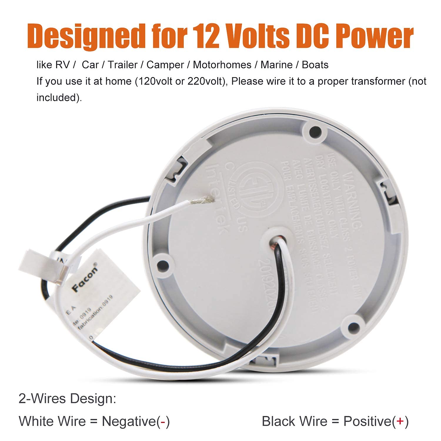 Facon slim 7.5-inch profile fits tight RV ceilings