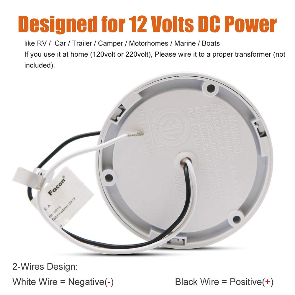 Facon slim 7.5-inch profile fits tight RV ceilings