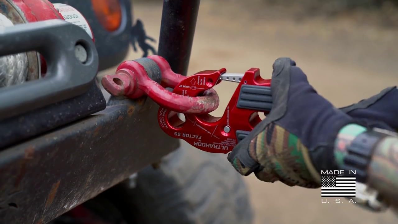 Factor55 Ultrahook compatible with rope or steel cable shown