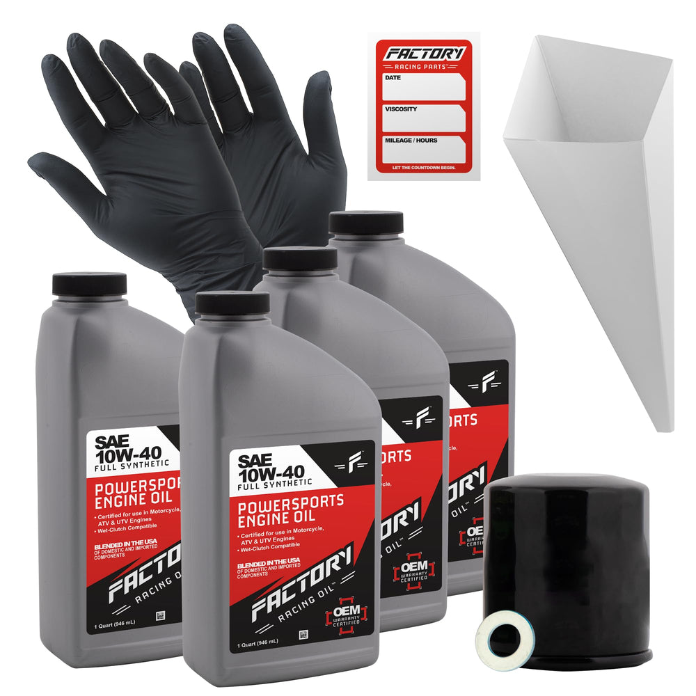 Factory Racing Parts oil change kit box for Kawasaki ZX1000, ready for maintenance