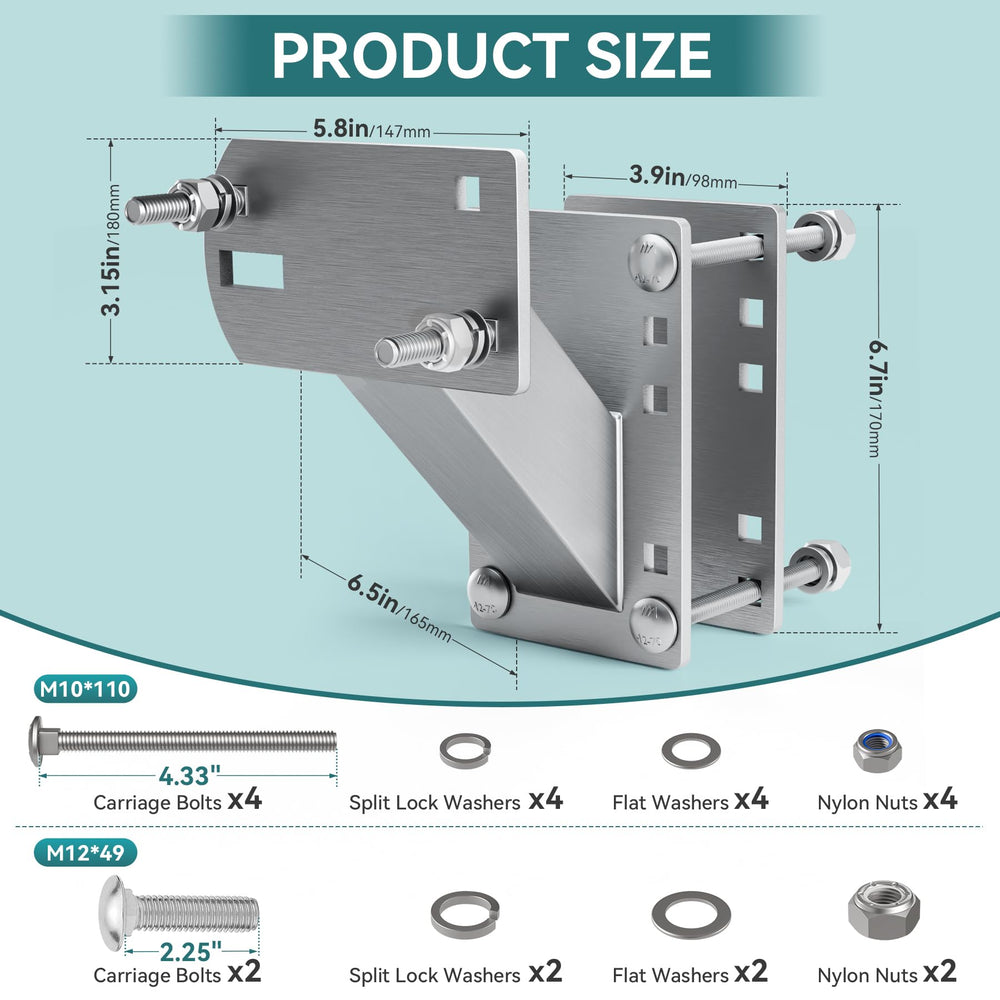 Fadachai spare tire mount with triangular backplate offering secure support up to 150 lbs.