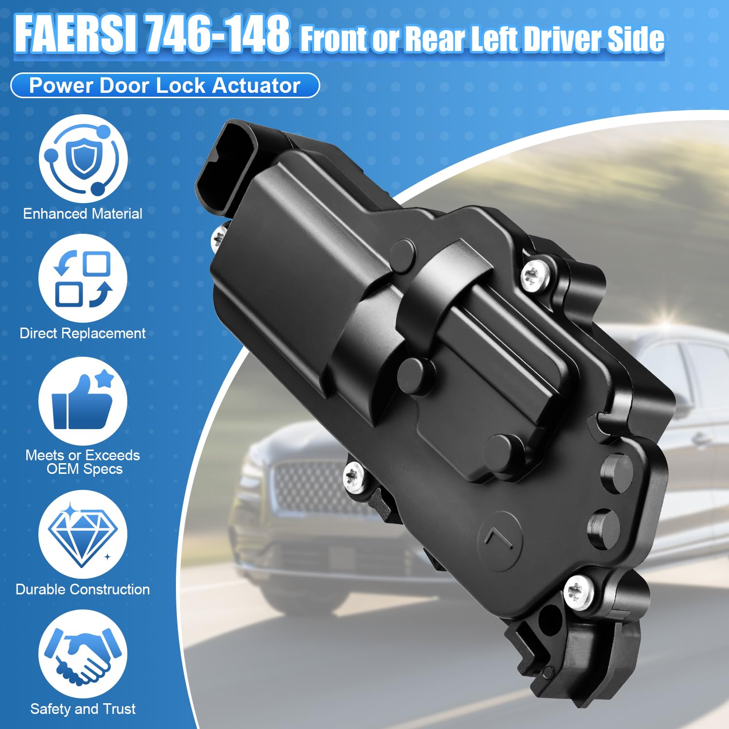 FAERSI 746-148 Ford F-Series door lock actuator assembly for reliable replacement