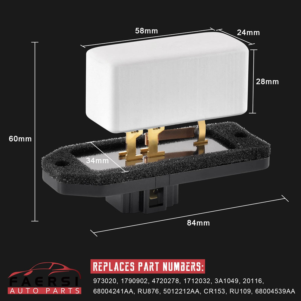 FAERSI blower resistor for Jeep Grand Cherokee enables smooth HVAC operation