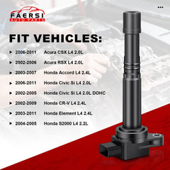 FAERSI coil pack set for Acura and Honda enhances ignition reliability.