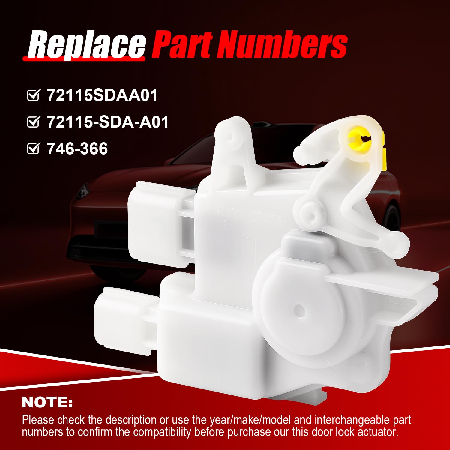 FAERSI actuator for Honda Ridgeline front passenger door, sturdy fit.