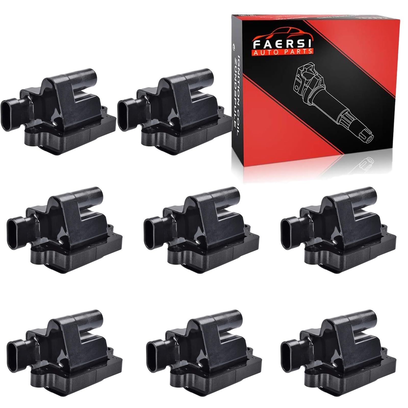 FAERSI D581 ignition coil pack front view showing OEM-style fit