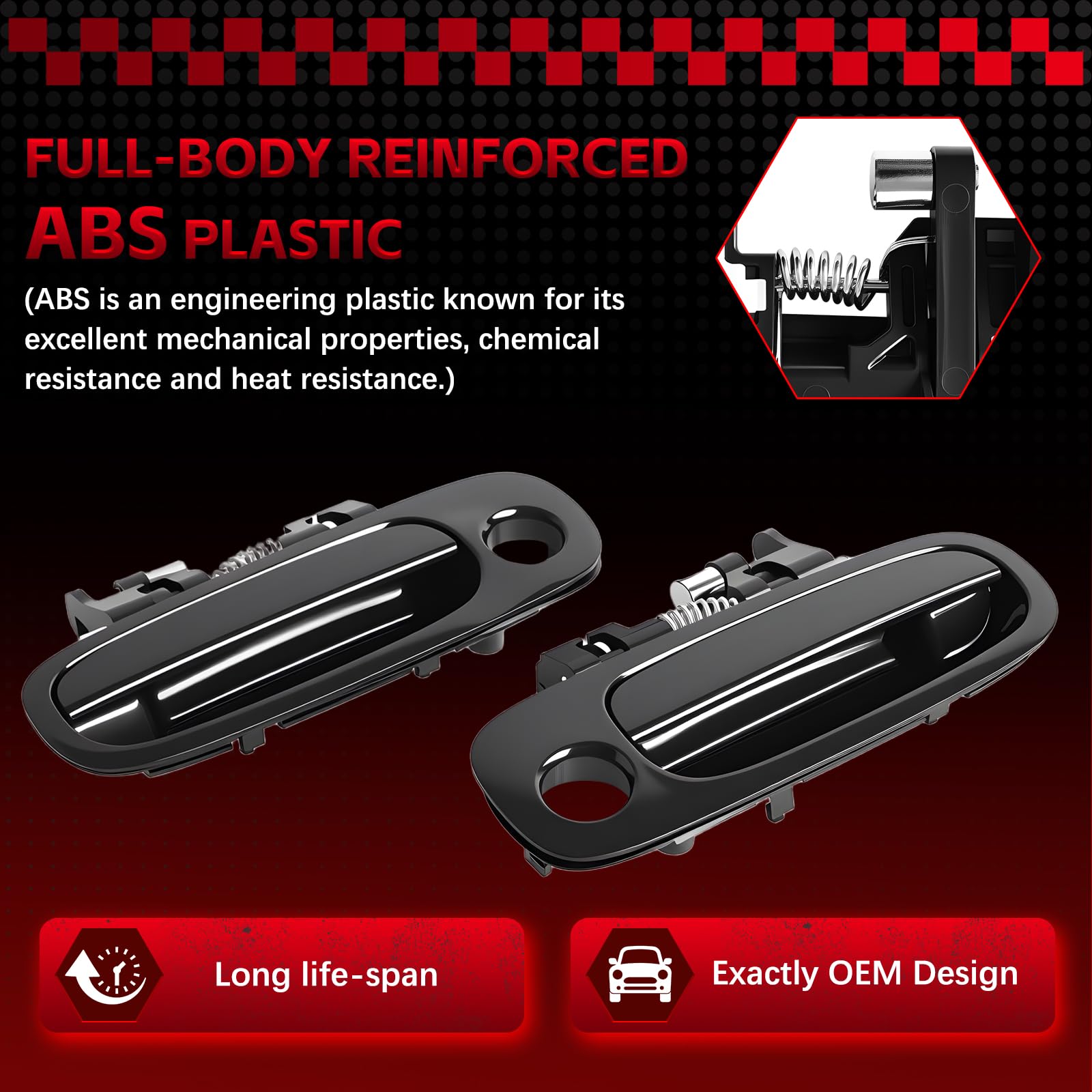 FAERSI rear-right exterior door handle chrome finish for Corolla.