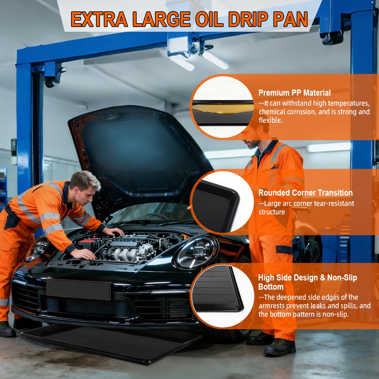 FAHKNS drip pan with reinforced bottom for stability and durability