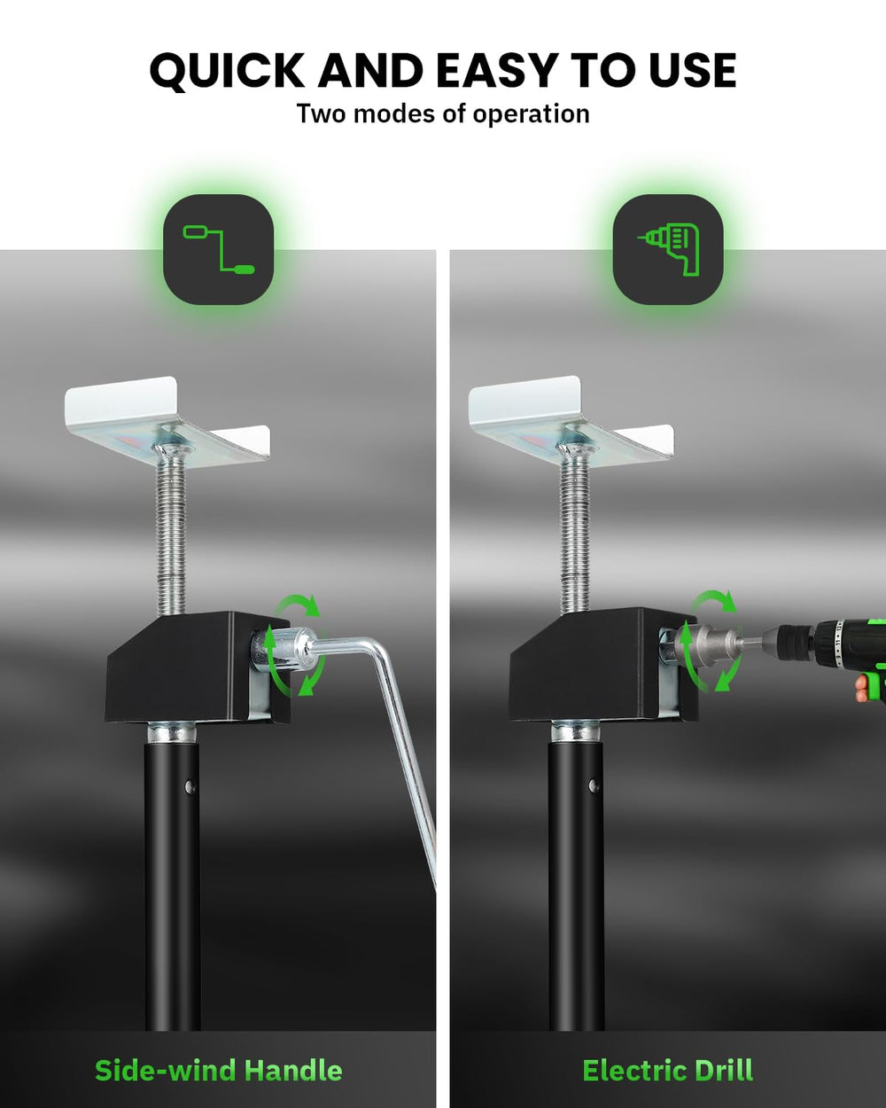 FAHKNS stabilizers include manual side-wind option for tool-free adjustments
