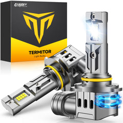 FAHREN 9006 HB4 LED bulbs side view showing compact plug-and-play upgrade