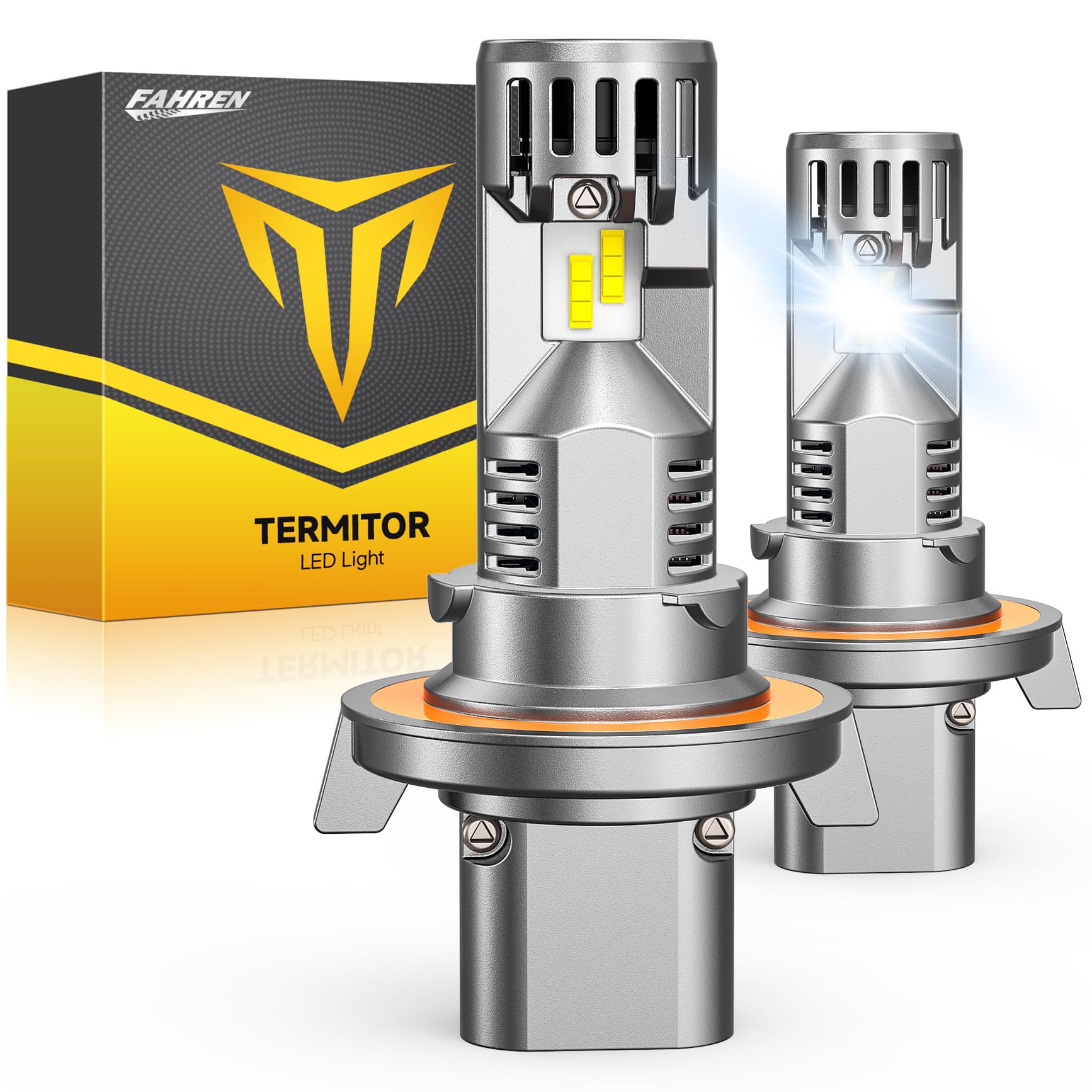 FAHREN 9008/H13 LED kit beam pattern for glare-free night driving.
