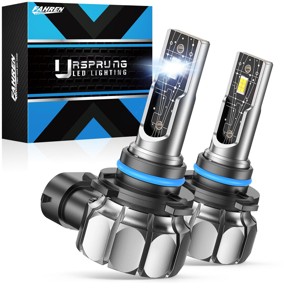 FAHREN H10 LED fog light bulb in housing with clearer night visibility.