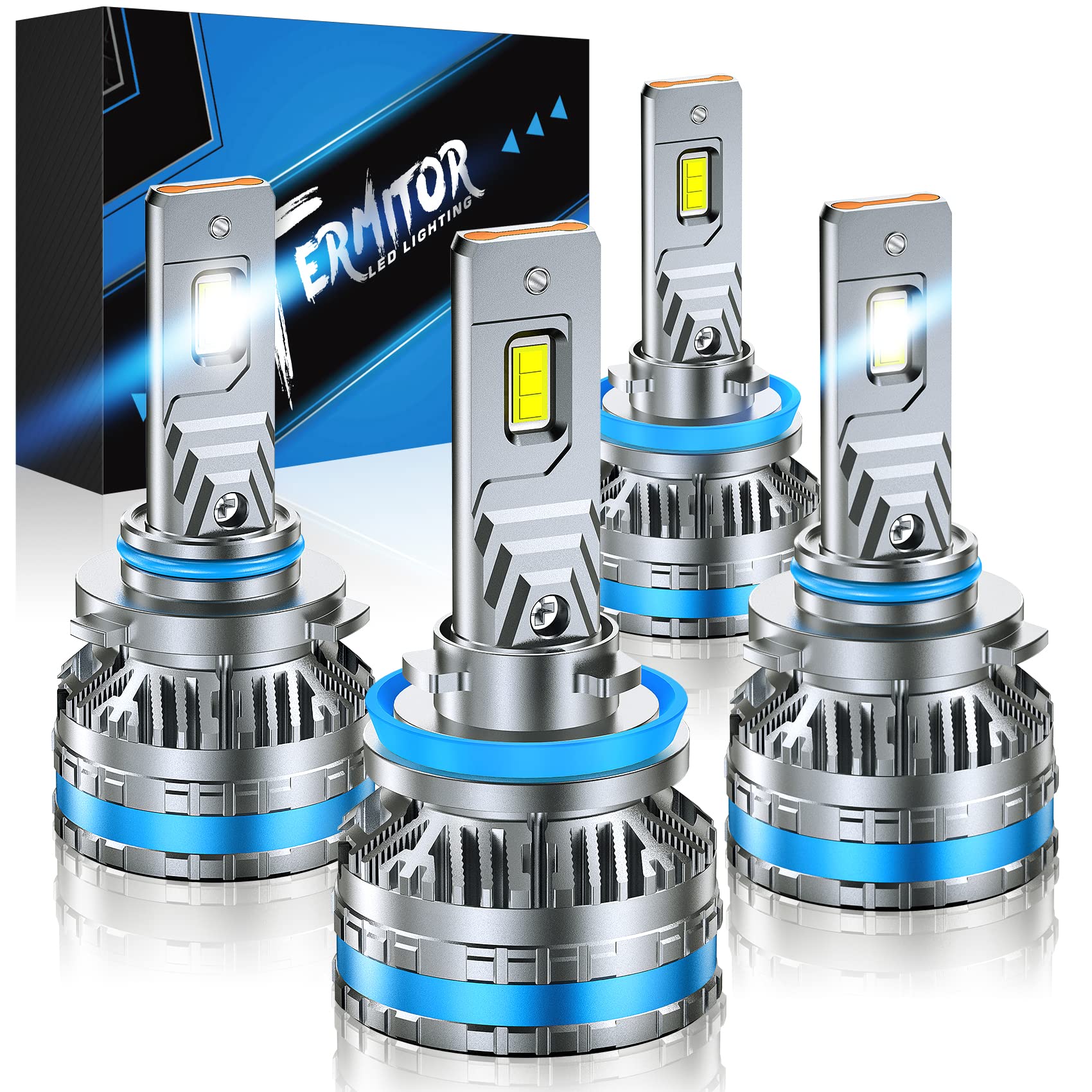 FAHREN H11 fog light bulbs pack of 4 for enhanced night visibility