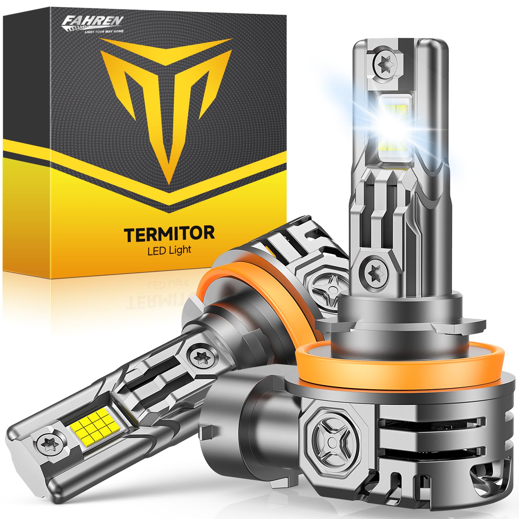 FAHREN 70k-lm-output bulbs illuminate roads with brighter night visibility.