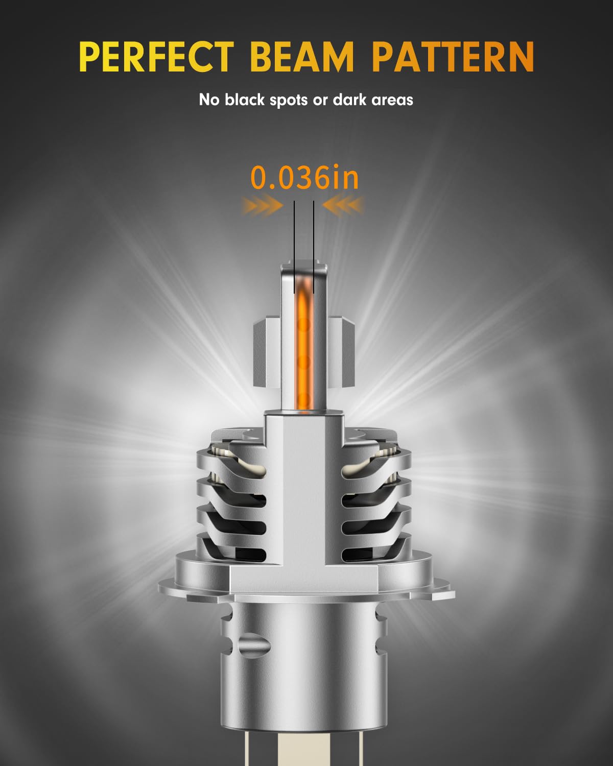 FAHREN H4/9003 bulbs 6500K cool white beam improves night visibility on road
