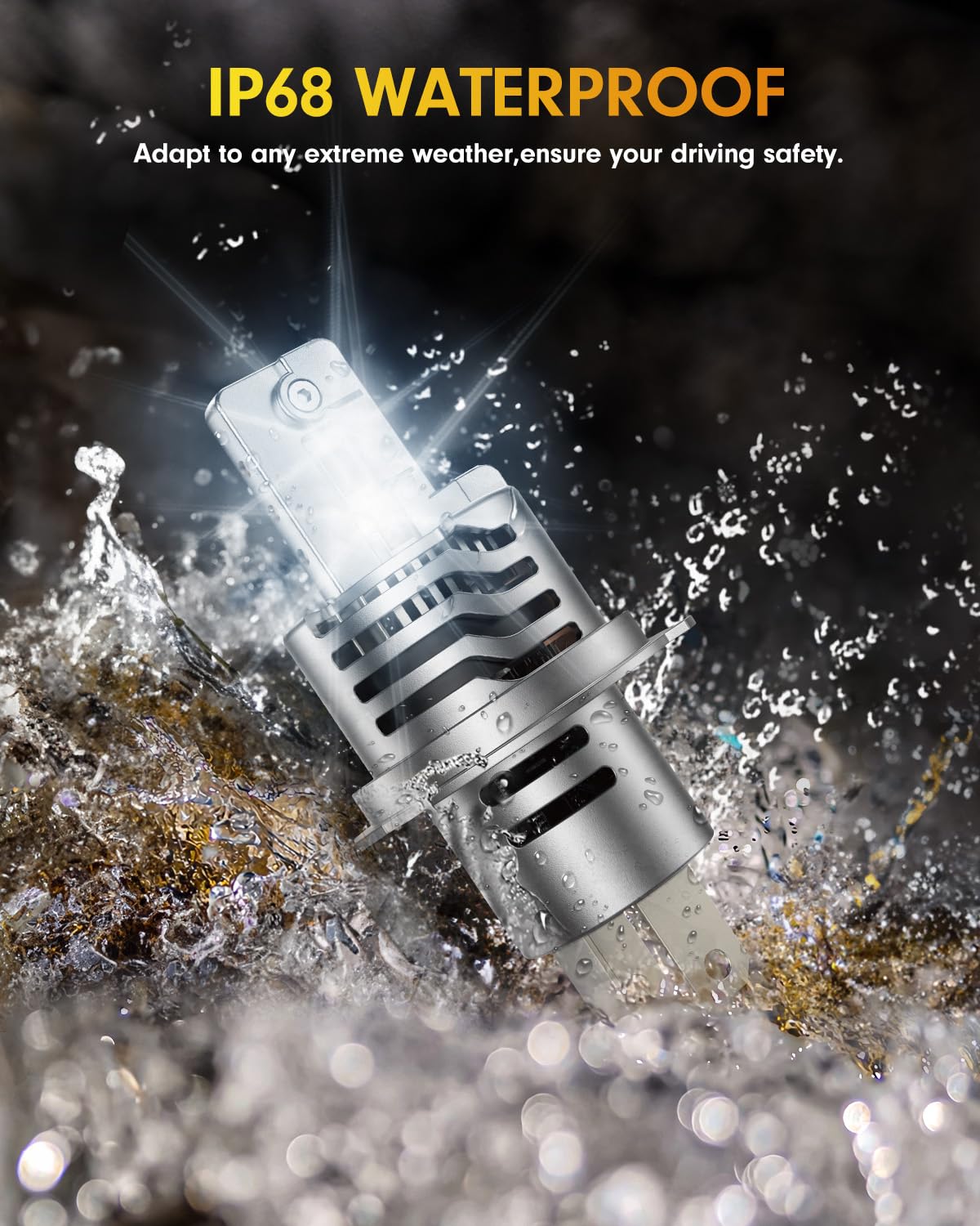 FAHREN H4/9003 bulbs longevity up to 60,000 hours for fewer replacements
