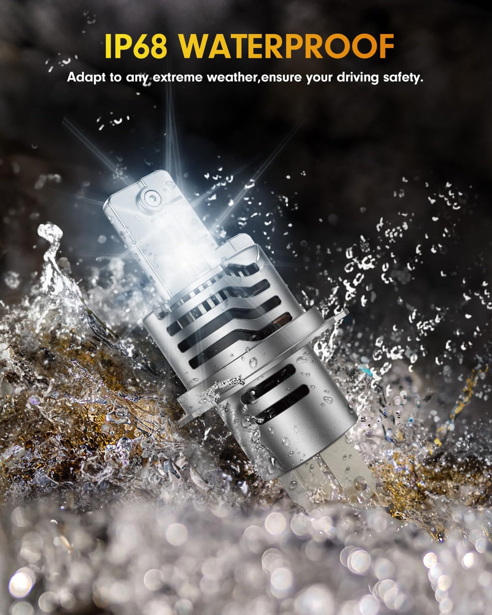 FAHREN H4/9003 bulbs longevity up to 60,000 hours for fewer replacements