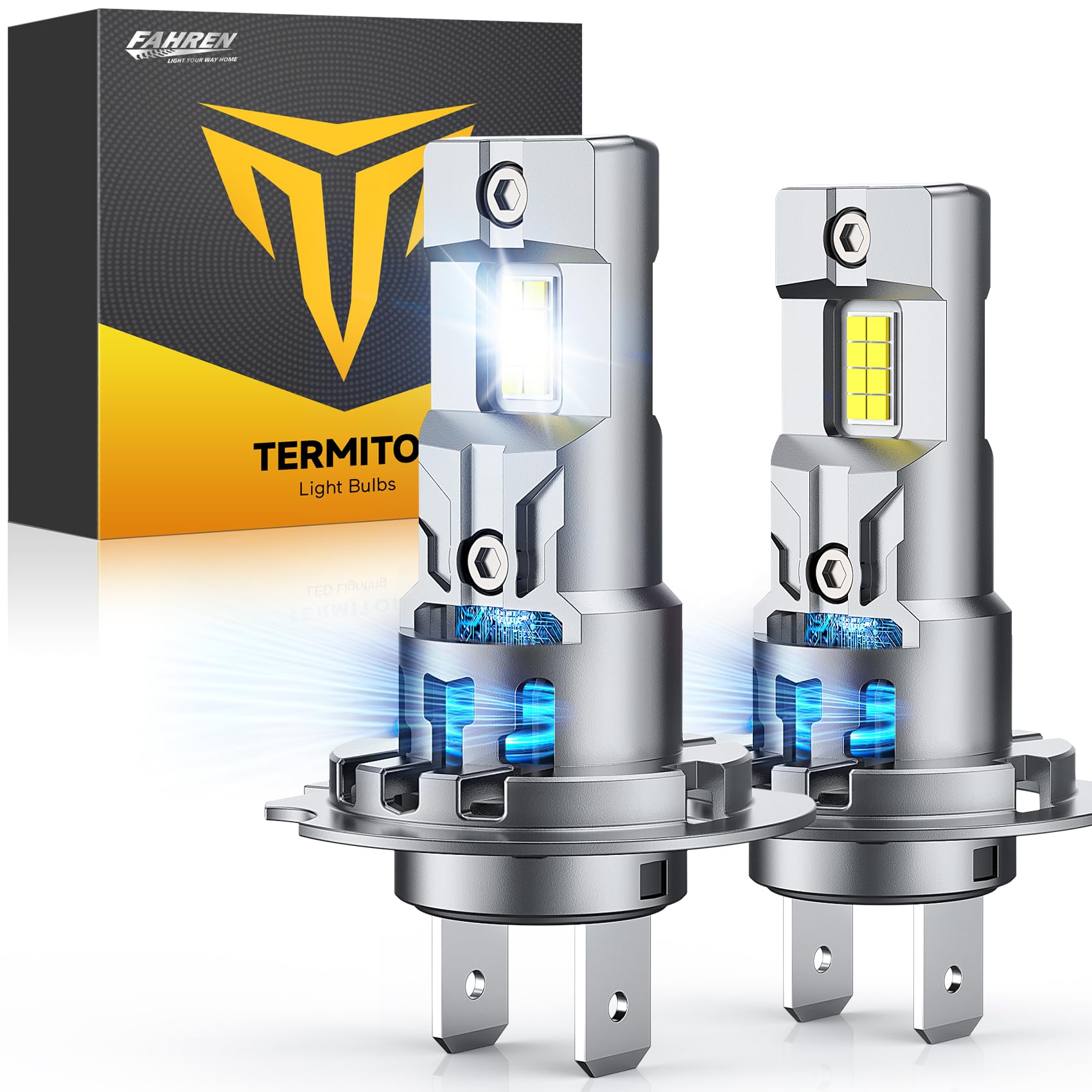 FAHREN H7 fog light bulbs front view for brighter night driving