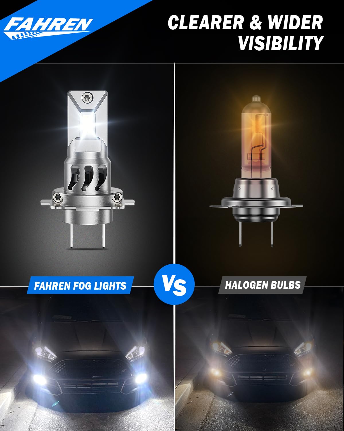 FAHREN H7 LED bulb CANbus ready supports most vehicles with minimal setup.