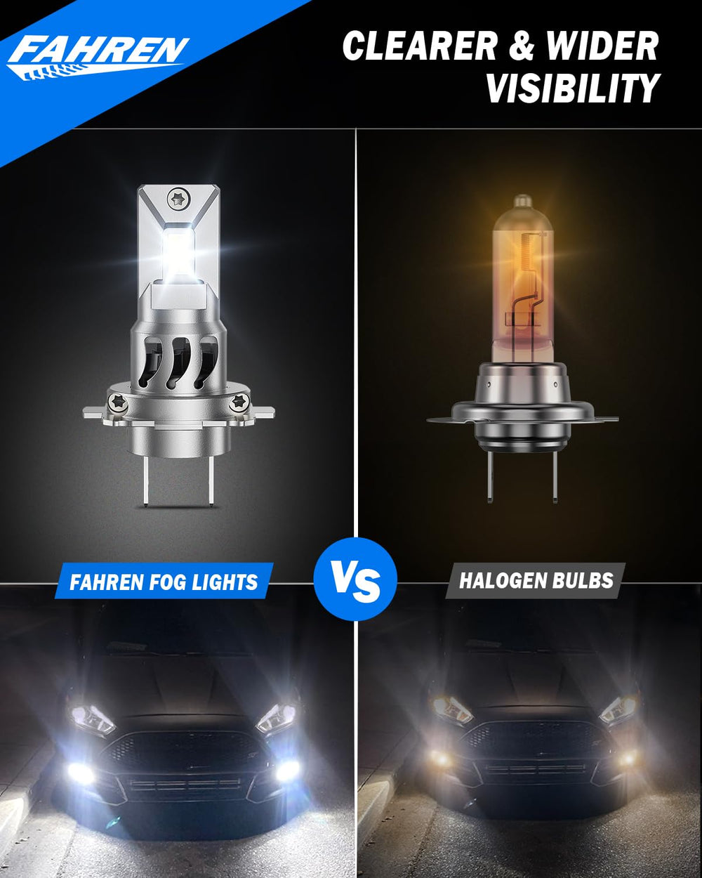 FAHREN H7 LED bulb CANbus ready supports most vehicles with minimal setup.