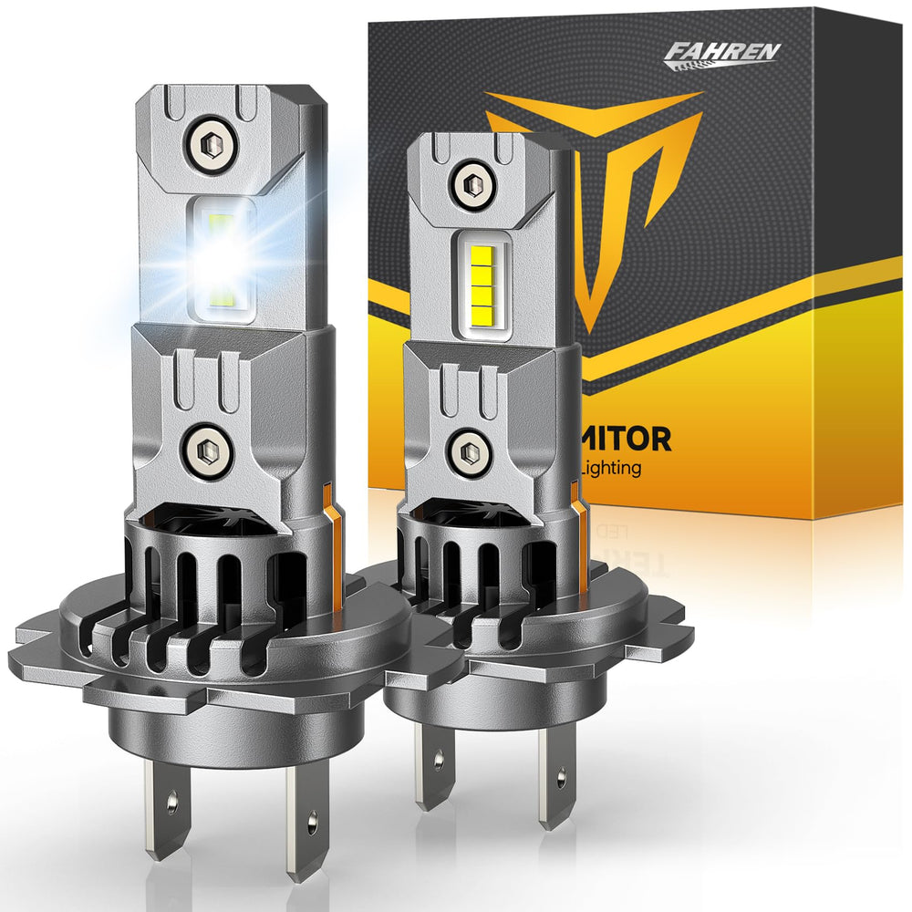 FAHREN Upgraded H7 bulbs deliver 50,000 lumens for sharper night visibility.