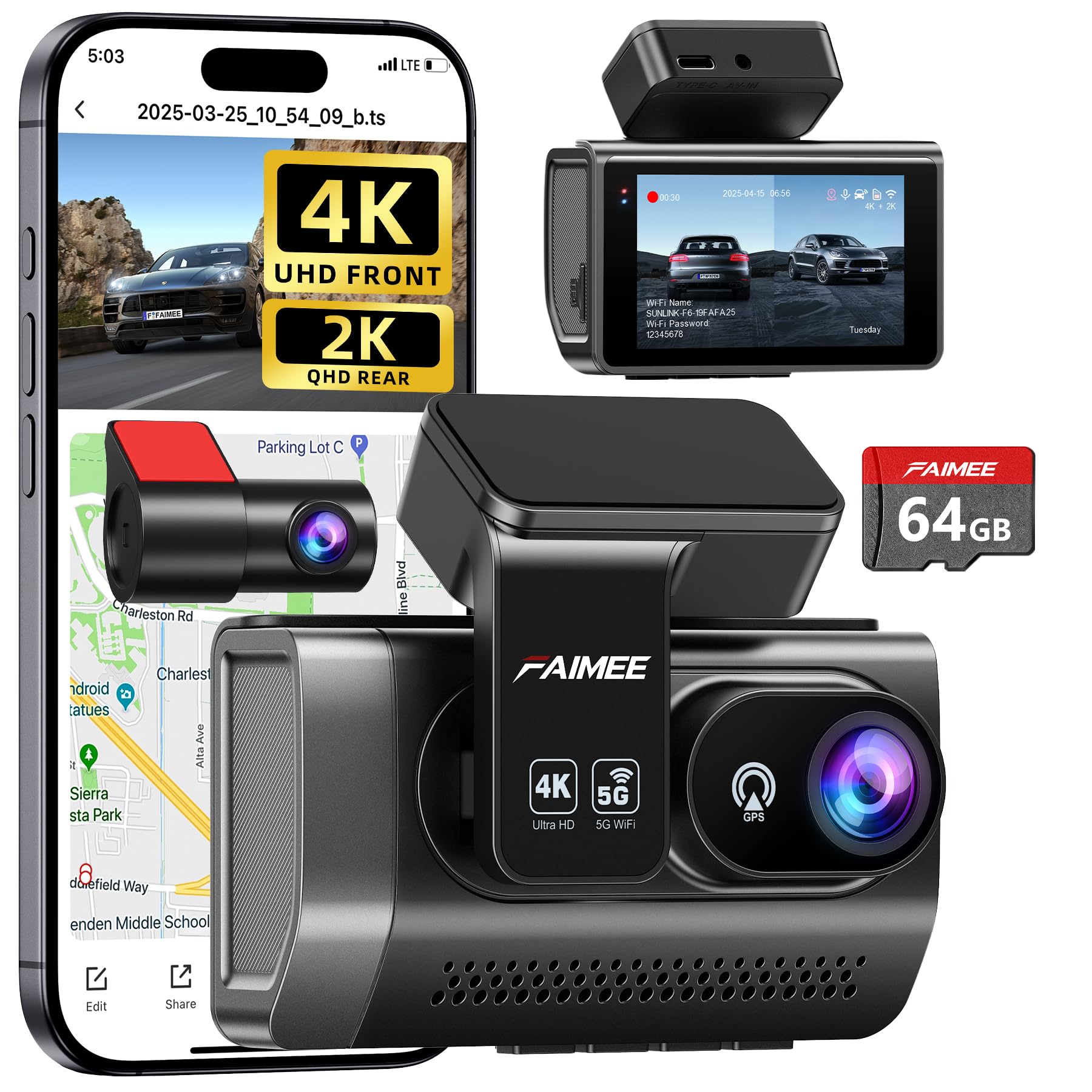 FAIMEE front unit front view showing compact design and clear lens for crisp footage