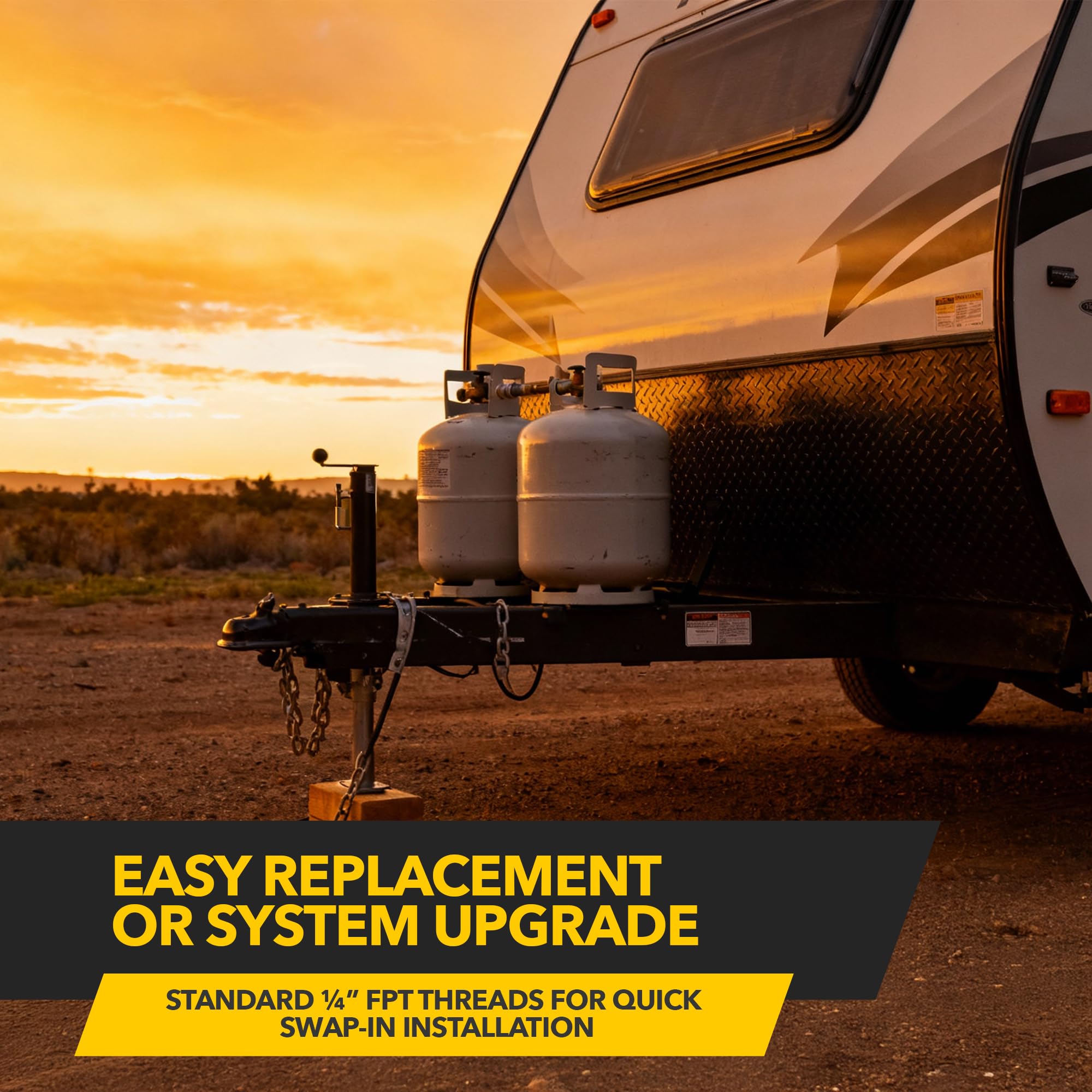 Designed for quick RV hookups and secure tank mounting