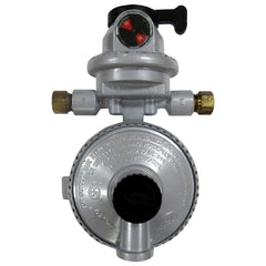 Fairview GR-9984 regulator front view showing dual-tank design for uninterrupted RV propane supply