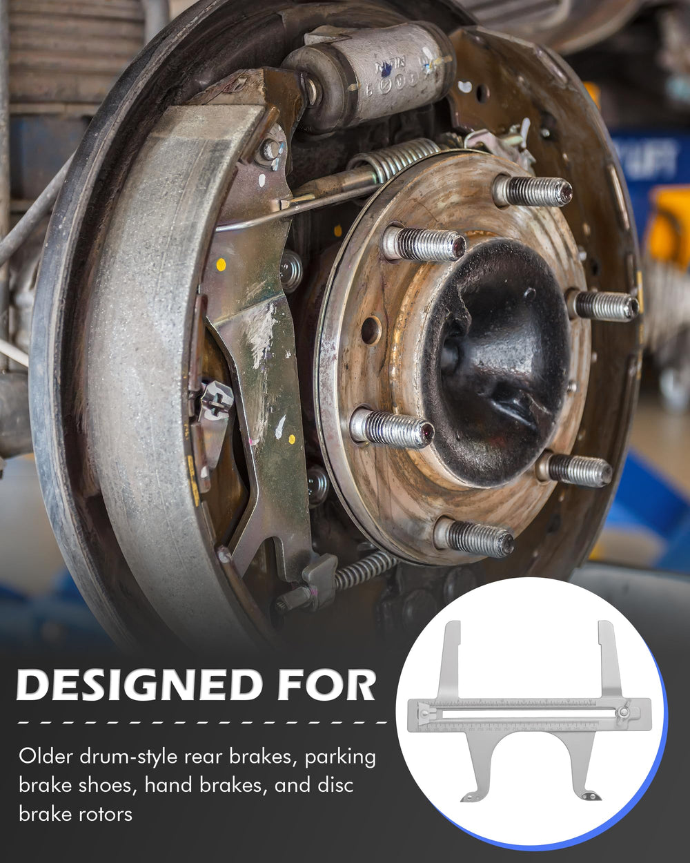 FAITIO brake reset gauge for quick drum shoe alignment during setup
