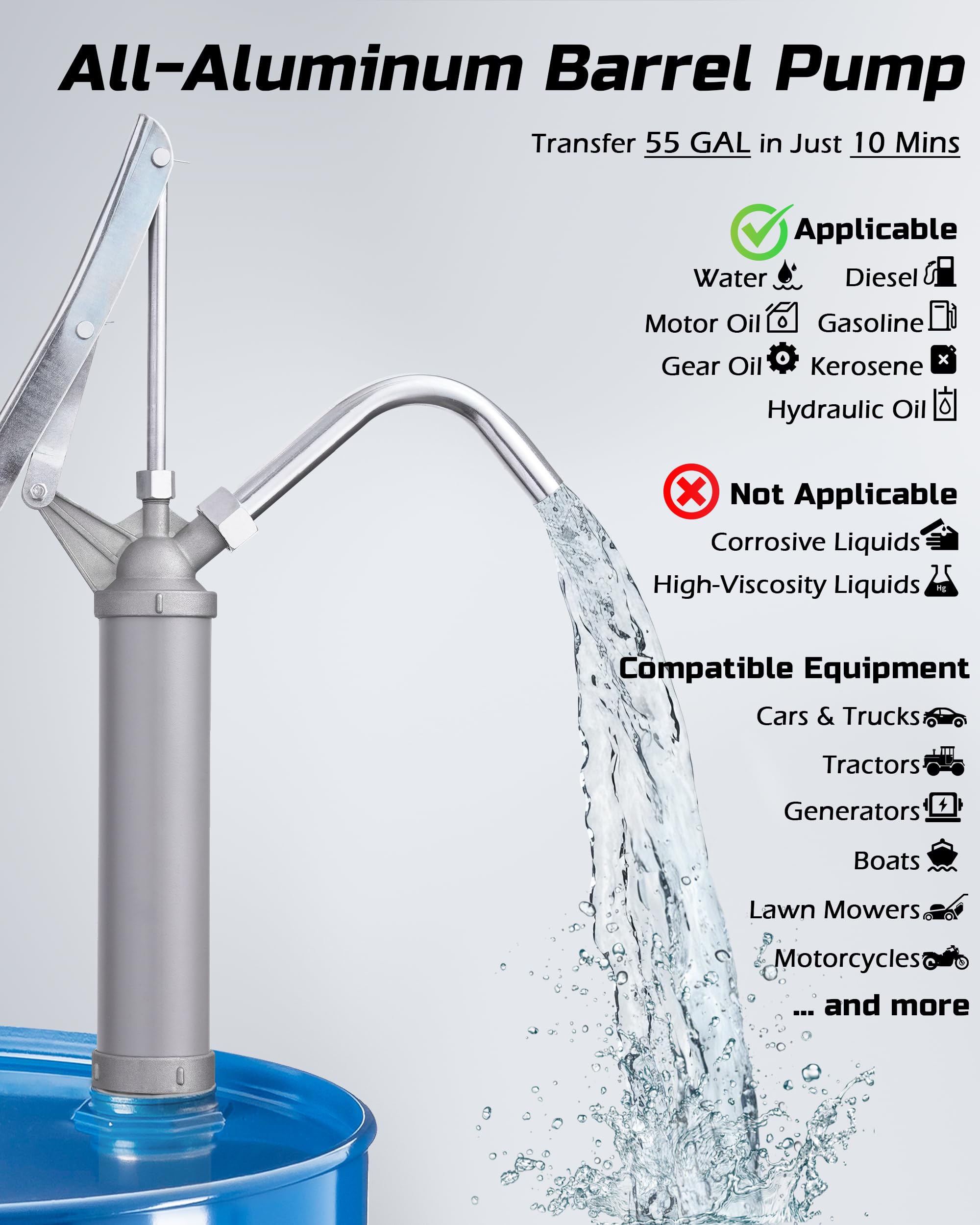 FAITIO drum pump sealed connection for leak-free operation